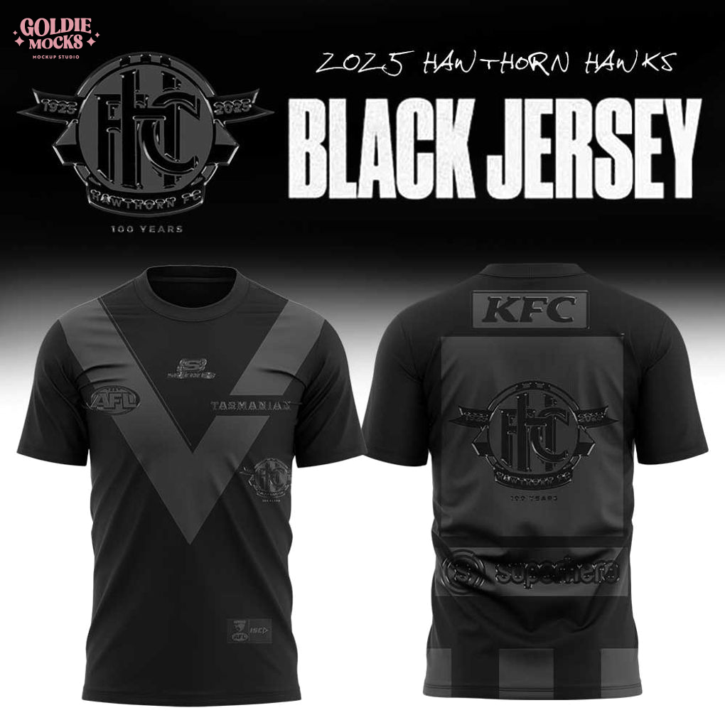 2025 Hawthorn Hawks Back In Black Jersey 2025 Hawthorn Hawks Back In Black Jersey