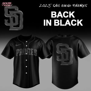 2025 San Diego Padres Back In Black Jersey