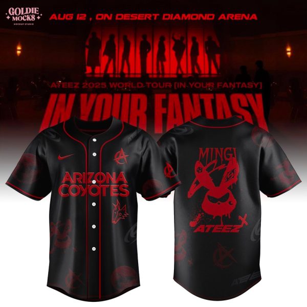 Arizona Coyotes x Ateez 2025 World Tour In Your Fantasy Black Jersey