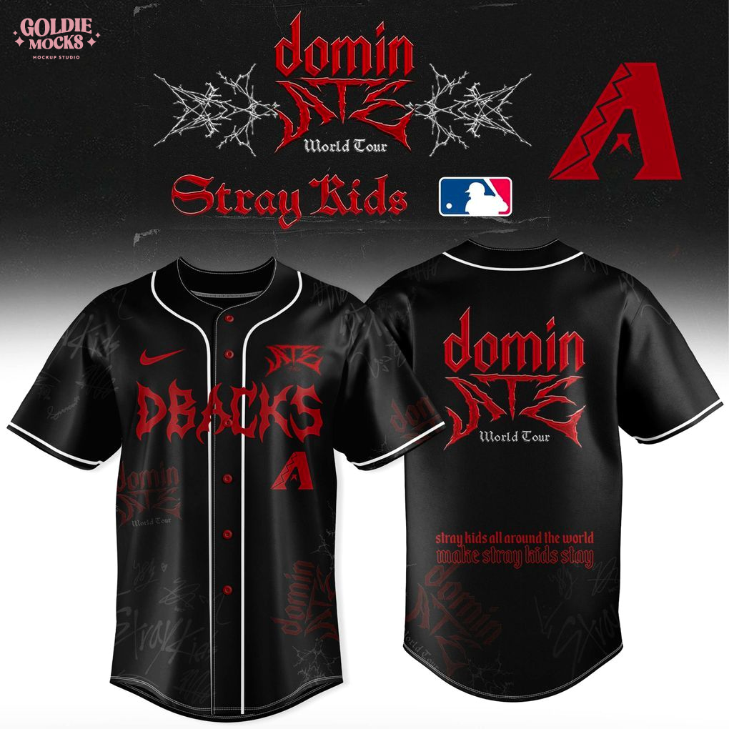 Arizona Diamondbacks x Stray Kids Dominate World Tour 2025 All Team Jersey Arizona Diamondbacks x Stray Kids Dominate World Tour 2025 All Team Jersey