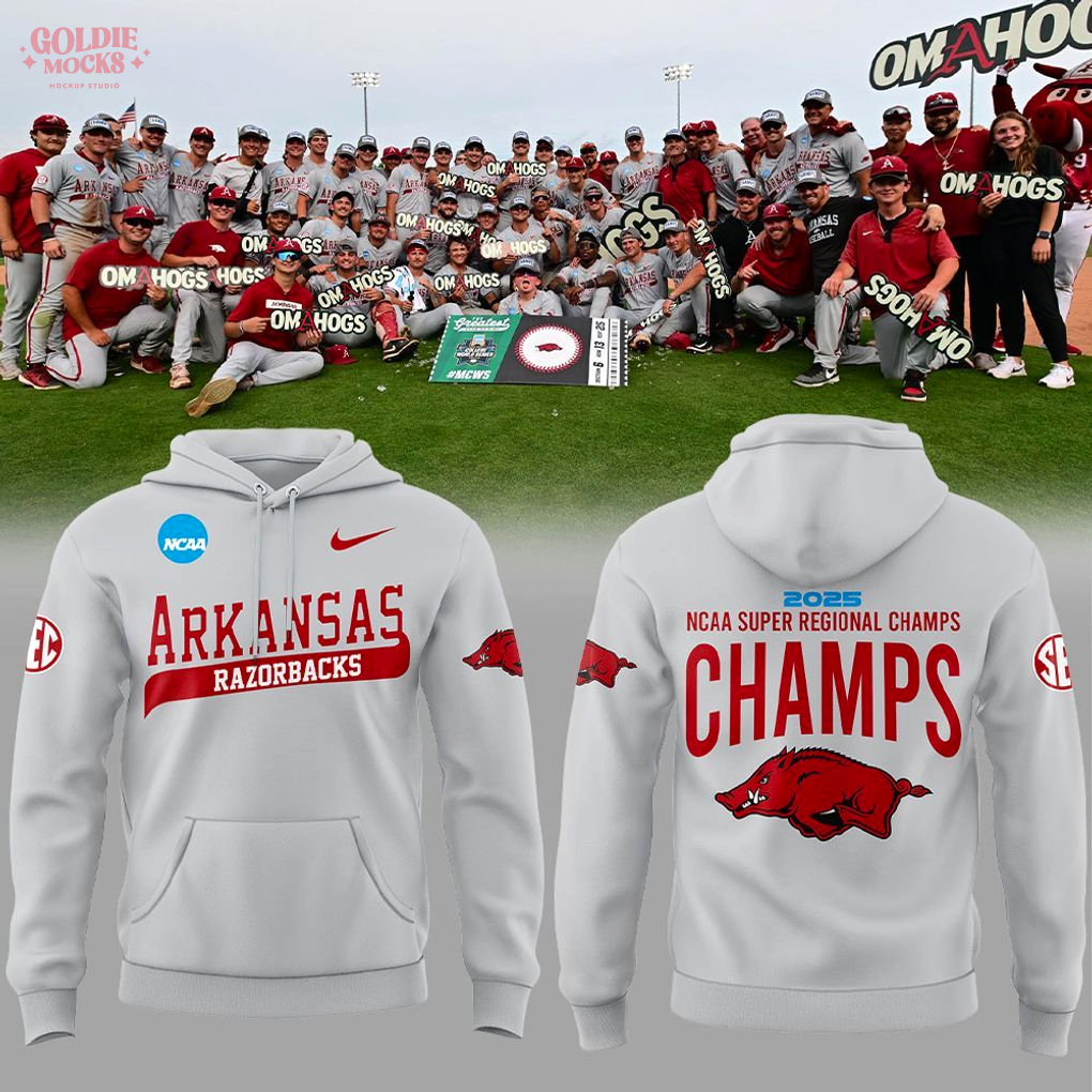 Arkansas Razorbacks 2025 Super Regional Champs Hoodie Arkansas Razorbacks 2025 Super Regional Champs Hoodie