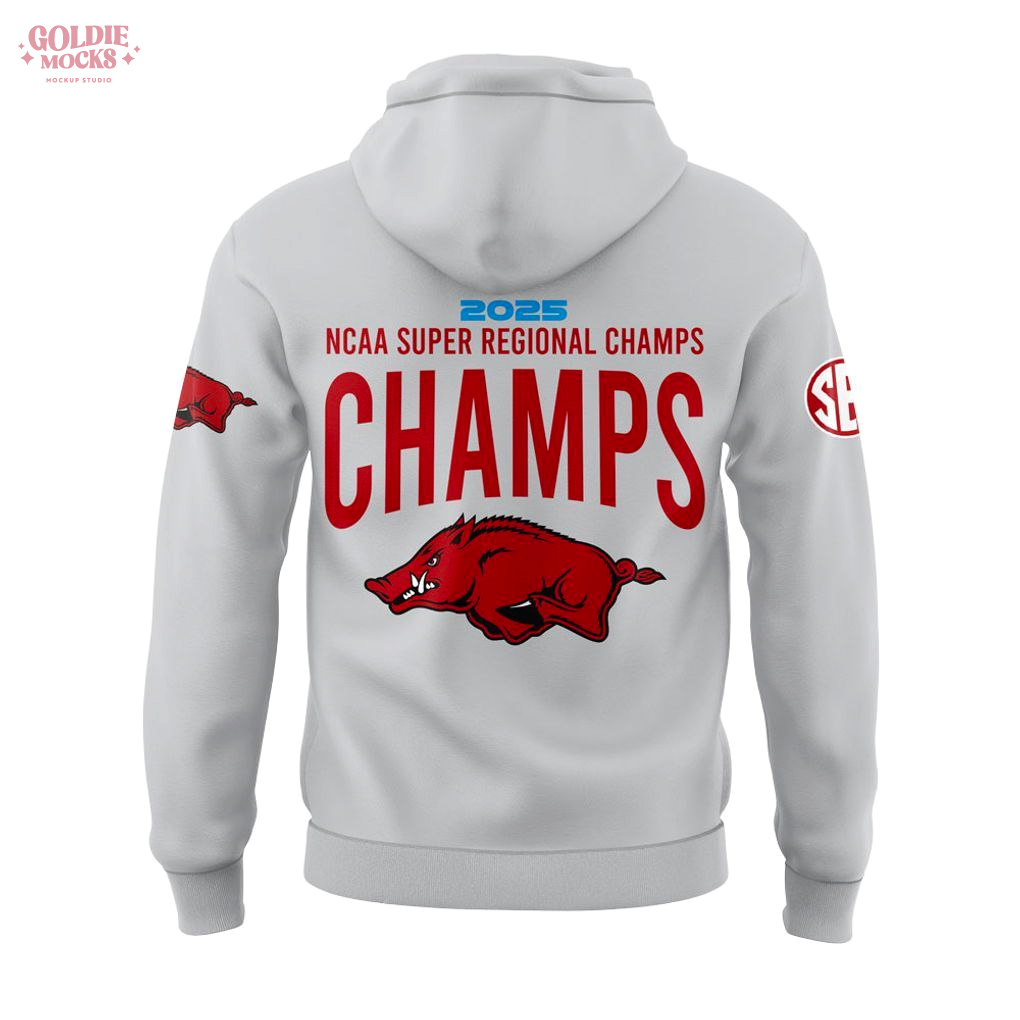 Arkansas Razorbacks 2025 Super Regional Champs Hoodie Arkansas Razorbacks 2025 Super Regional Champs Hoodie