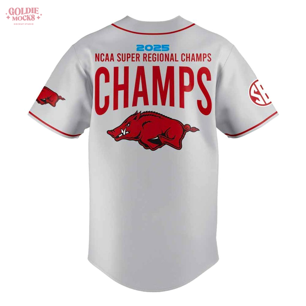 Arkansas Razorbacks 2025 Super Regional Champs Omahogs Jersey Arkansas Razorbacks 2025 Super Regional Champs Omahogs Jersey