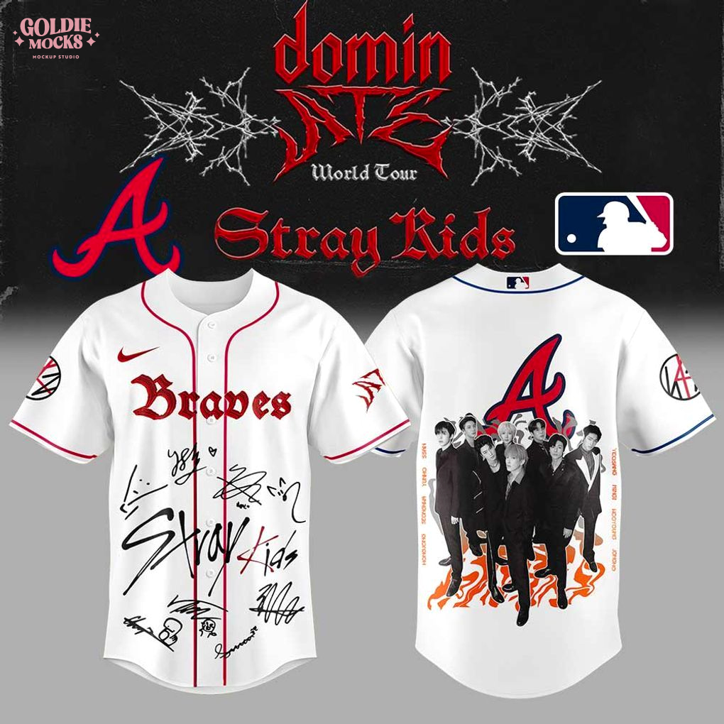 Atlanta Braves x Stray Kids ATE Tour Signature All Team For Fans 2025 Jersey Atlanta Braves x Stray Kids ATE Tour Signature All Team For Fans 2025 Jersey