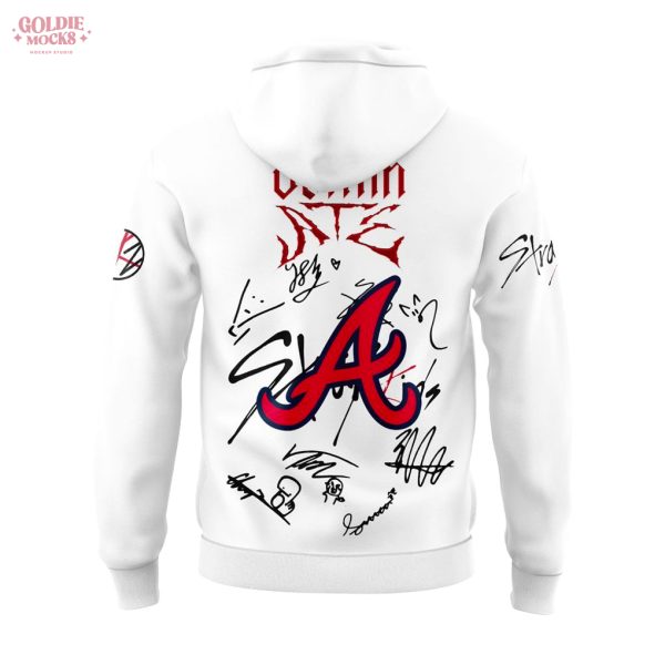 Atlanta Braves x Stray Kids Domin ATE Tour 2025 White Hoodie