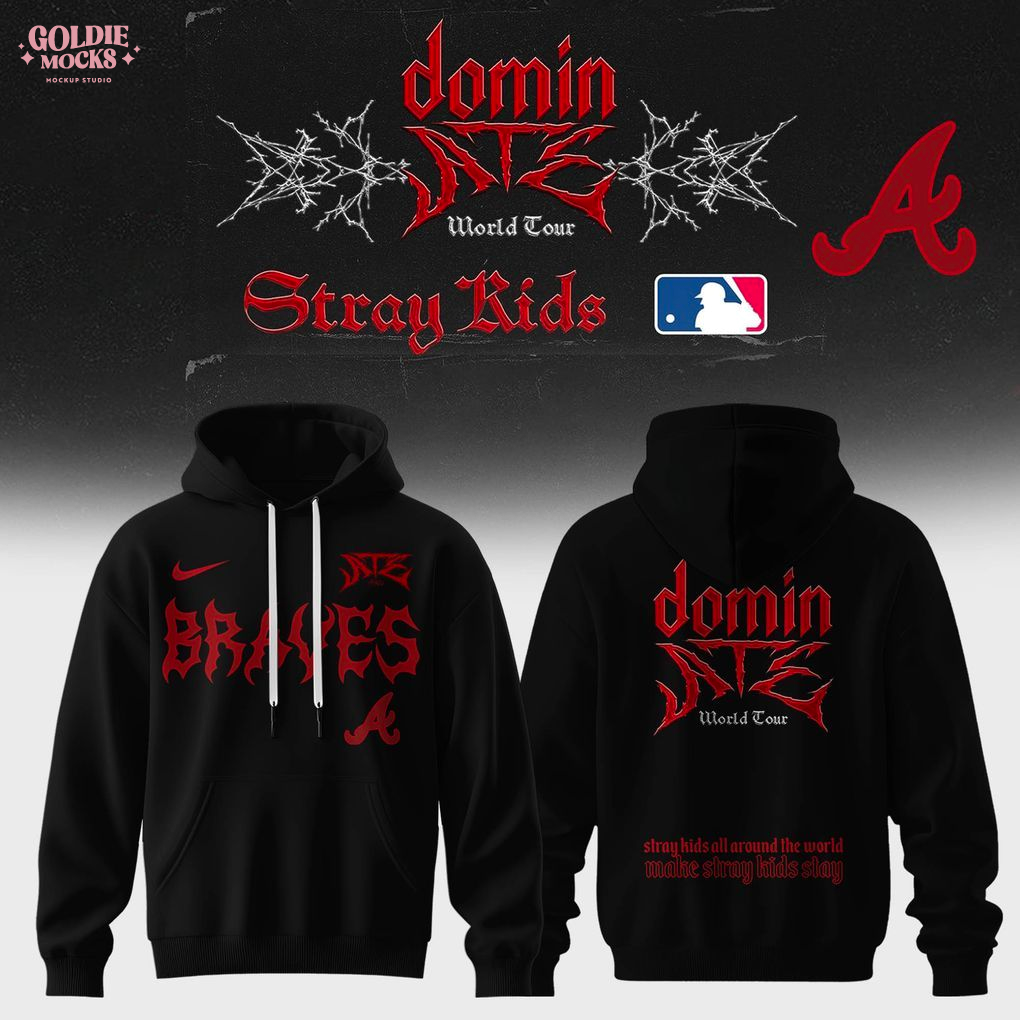 Atlanta Braves x Stray Kids Dominate World Tour 2025 All Team Hoodie Atlanta Braves x Stray Kids Dominate World Tour 2025 All Team Hoodie