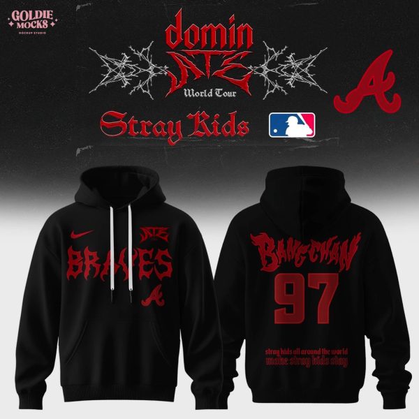 Atlanta Braves x Stray Kids Dominate World Tour 2025 All Team Hoodie