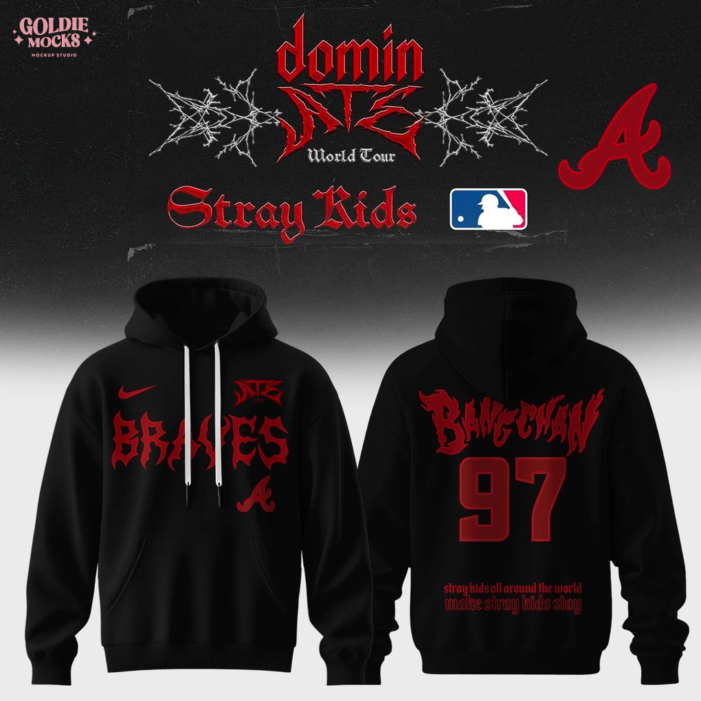 Atlanta Braves x Stray Kids Dominate World Tour 2025 All Team Hoodie Atlanta Braves x Stray Kids Dominate World Tour 2025 All Team Hoodie