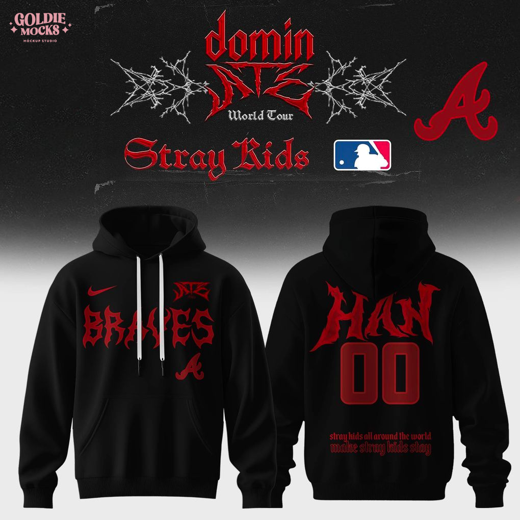 Atlanta Braves x Stray Kids Dominate World Tour 2025 All Team Hoodie Atlanta Braves x Stray Kids Dominate World Tour 2025 All Team Hoodie