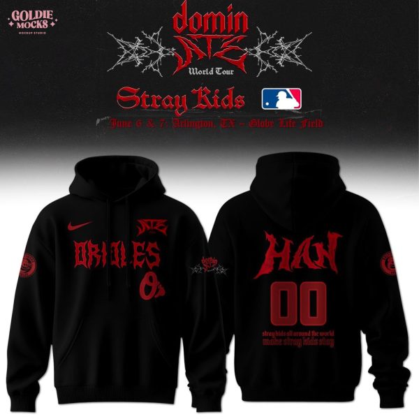 Baltimore Orioles x Stray Kids Dominate World Tour 2025 All Team Hoodie