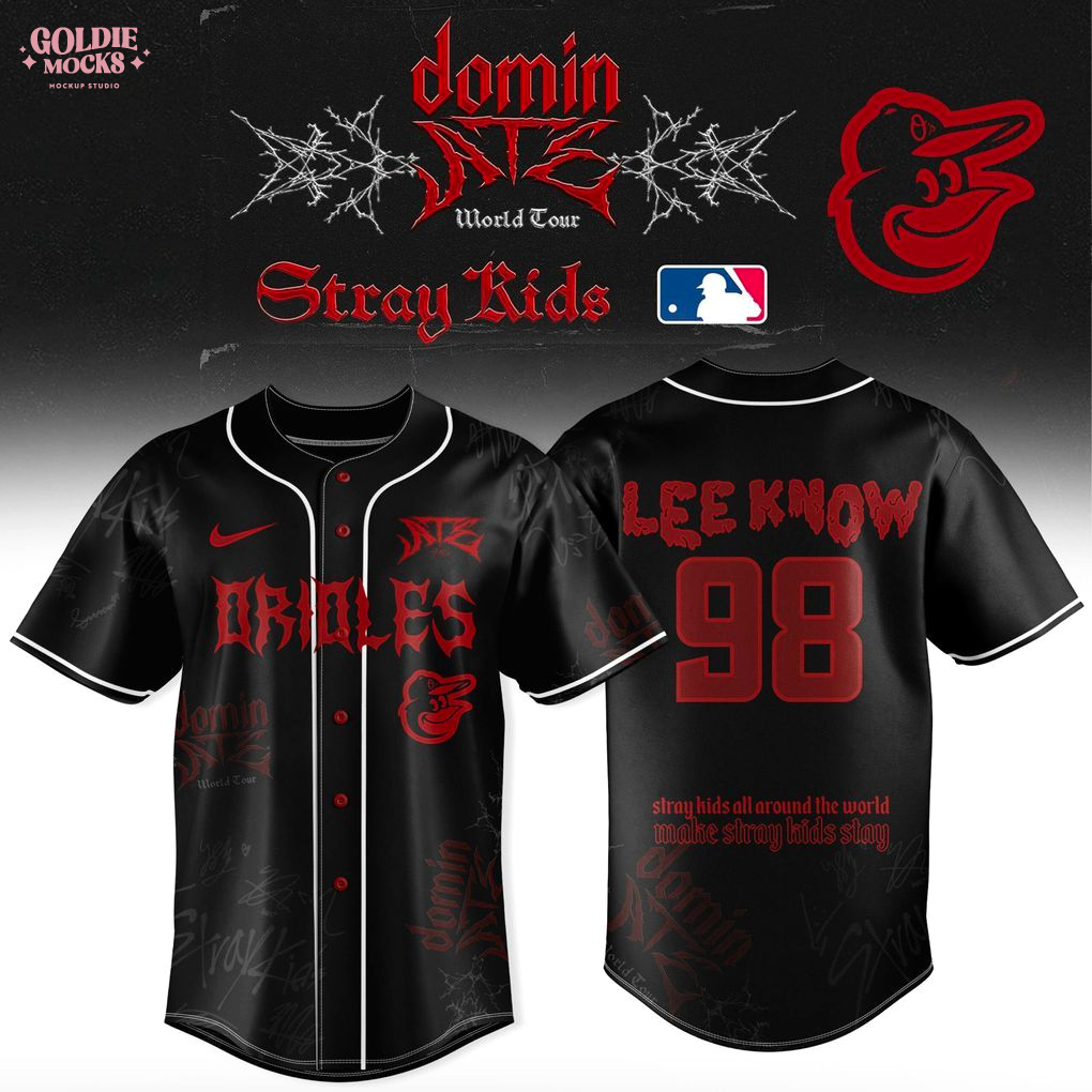 Baltimore Orioles x Stray Kids Dominate World Tour 2025 All Team Jersey Baltimore Orioles x Stray Kids Dominate World Tour 2025 All Team Jersey