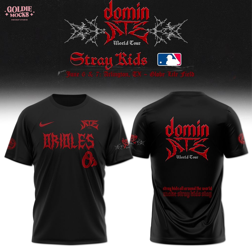 Baltimore Orioles x Stray Kids Dominate World Tour 2025 All Team T-Shirt Baltimore Orioles x Stray Kids Dominate World Tour 2025 All Team T-Shirt