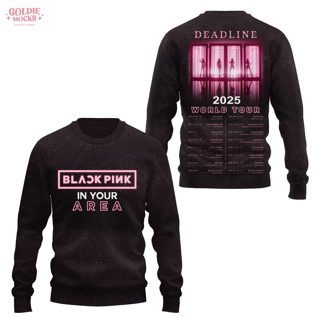 Black Pink In Your Area Deadline 2025 World Tour T-Shirt Black Pink In Your Area Deadline 2025 World Tour T-Shirt