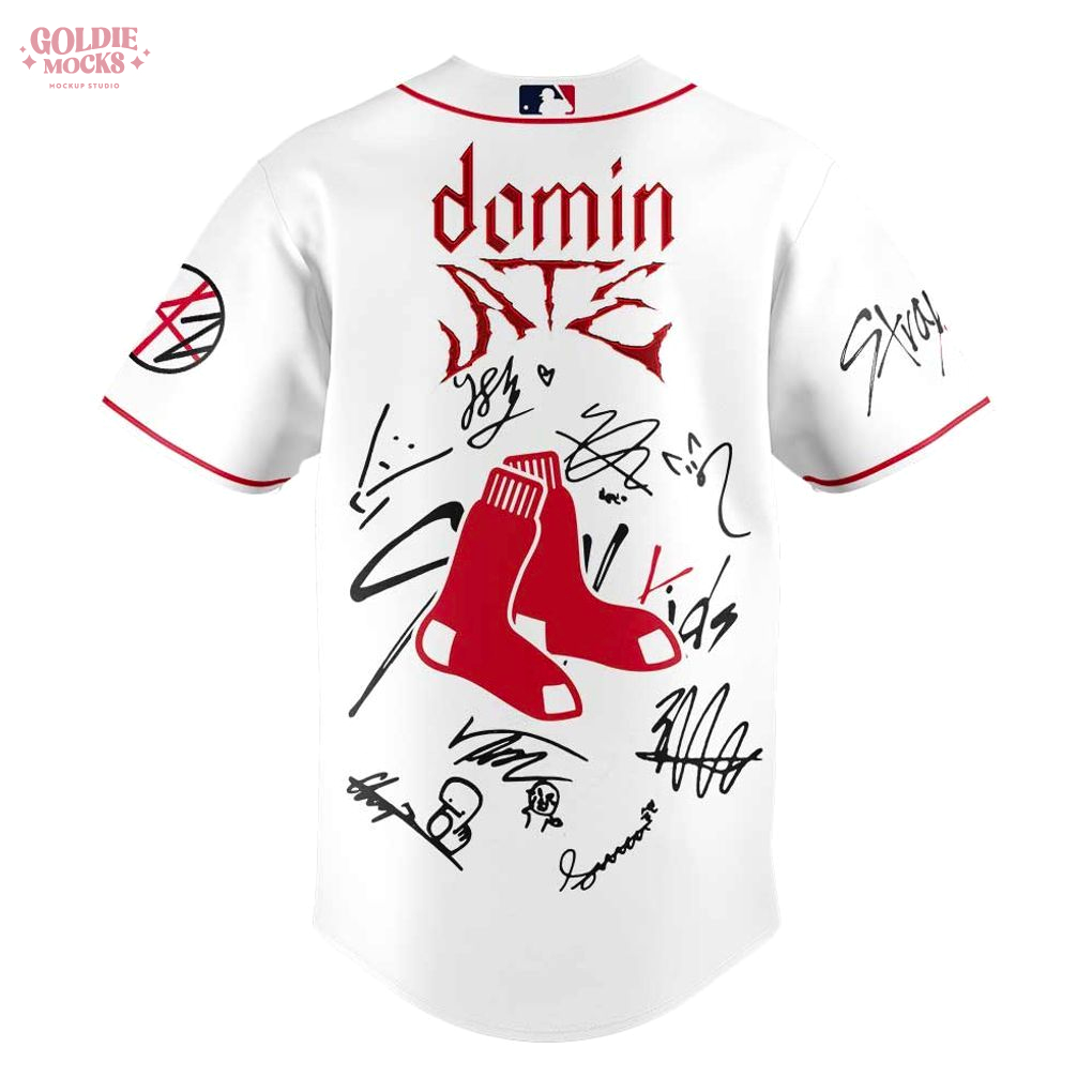 Boston Red Sox x Stray Kids ATE Tour Signature All Team For Fans 2025 Jersey Boston Red Sox x Stray Kids ATE Tour Signature All Team For Fans 2025 Jersey