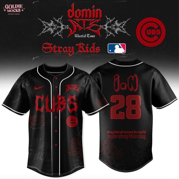 Chicago Cubs x Stray Kids Dominate World Tour 2025 All Team Jersey