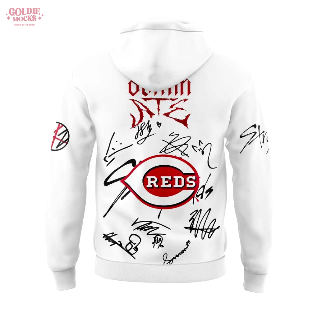 Cincinnati Reds x ATE Show Signature All Team 2025 White Hoodie Cincinnati Reds x ATE Show Signature All Team 2025 White Hoodie
