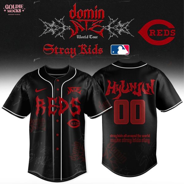 Cincinnati Reds x Stray Kids Dominate World Tour 2025 All Team Jersey