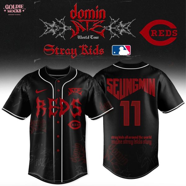 Cincinnati Reds x Stray Kids Dominate World Tour 2025 All Team Jersey