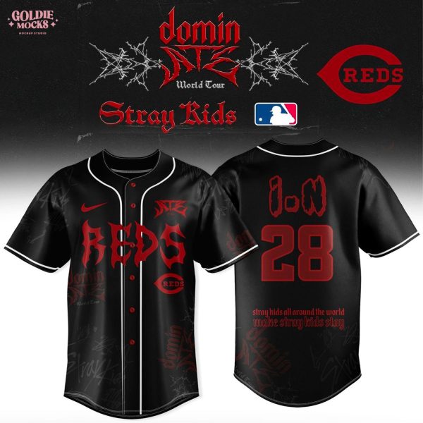 Cincinnati Reds x Stray Kids Dominate World Tour 2025 All Team Jersey