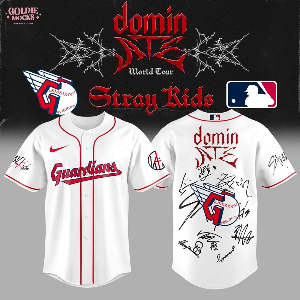Cleveland Guardians x Stray Kids ATE Tour Signature All Team For Fans 2025 Jersey Cleveland Guardians x Stray Kids ATE Tour Signature All Team For Fans 2025 Jersey