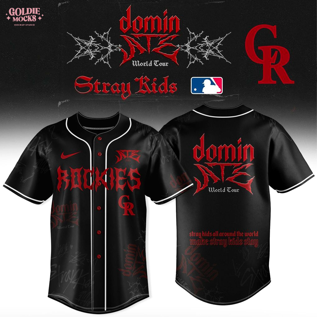 Colorado Rockies x Stray Kids Dominate World Tour 2025 All Team Jersey Colorado Rockies x Stray Kids Dominate World Tour 2025 All Team Jersey