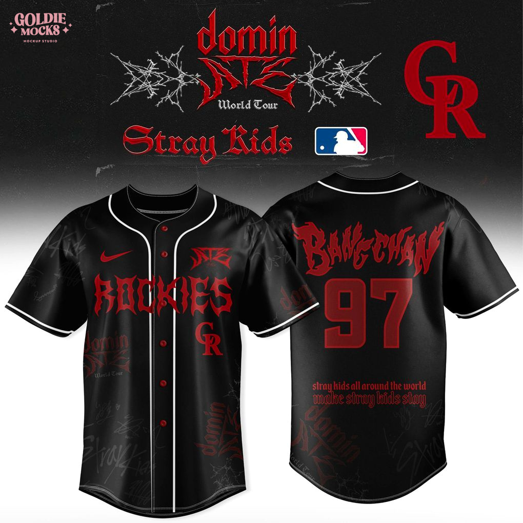 Colorado Rockies x Stray Kids Dominate World Tour 2025 All Team Jersey Colorado Rockies x Stray Kids Dominate World Tour 2025 All Team Jersey