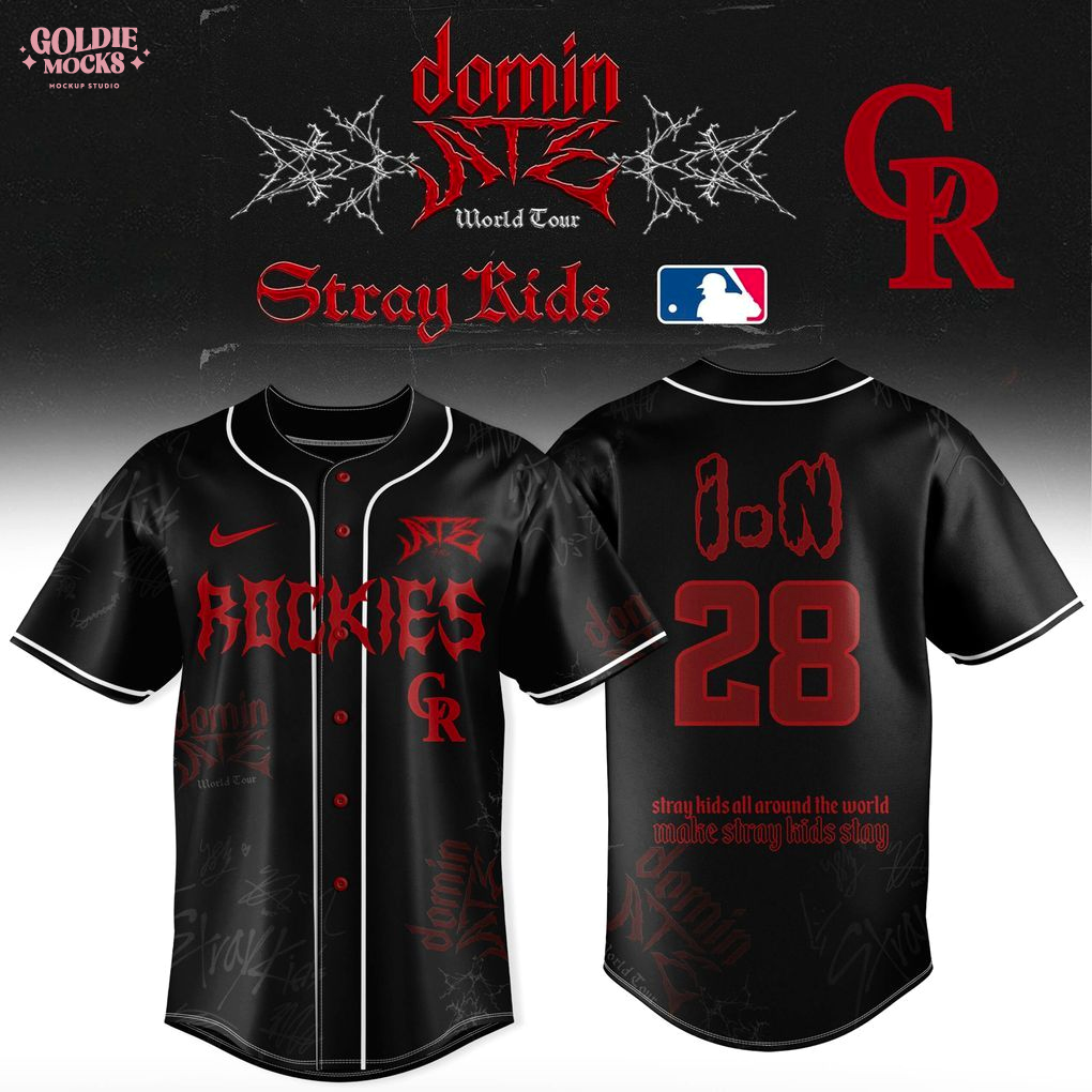 Colorado Rockies x Stray Kids Dominate World Tour 2025 All Team Jersey Colorado Rockies x Stray Kids Dominate World Tour 2025 All Team Jersey
