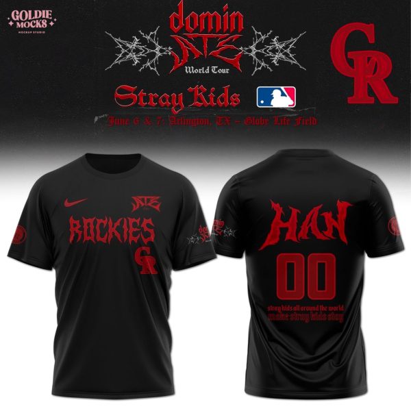 Colorado Rockies x Stray Kids Dominate World Tour 2025 All Team T-Shirt