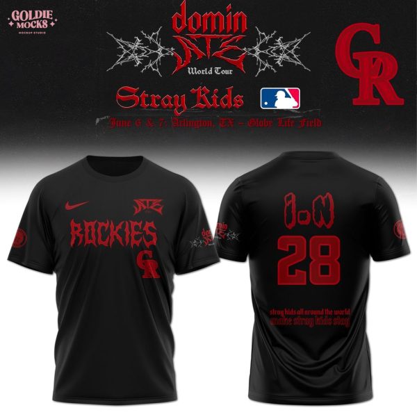 Colorado Rockies x Stray Kids Dominate World Tour 2025 All Team T-Shirt