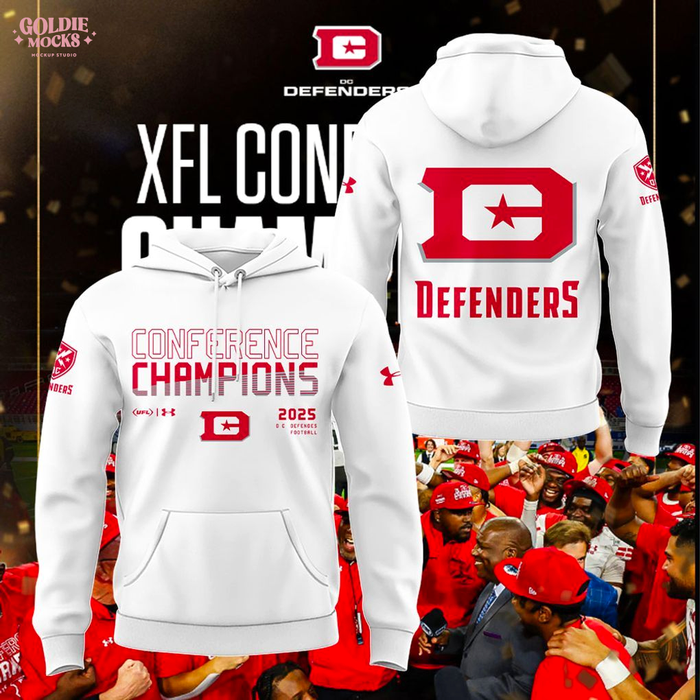 DC Defenders XFL Conference 2025 Champions White Hoodie DC Defenders XFL Conference 2025 Champions White Hoodie