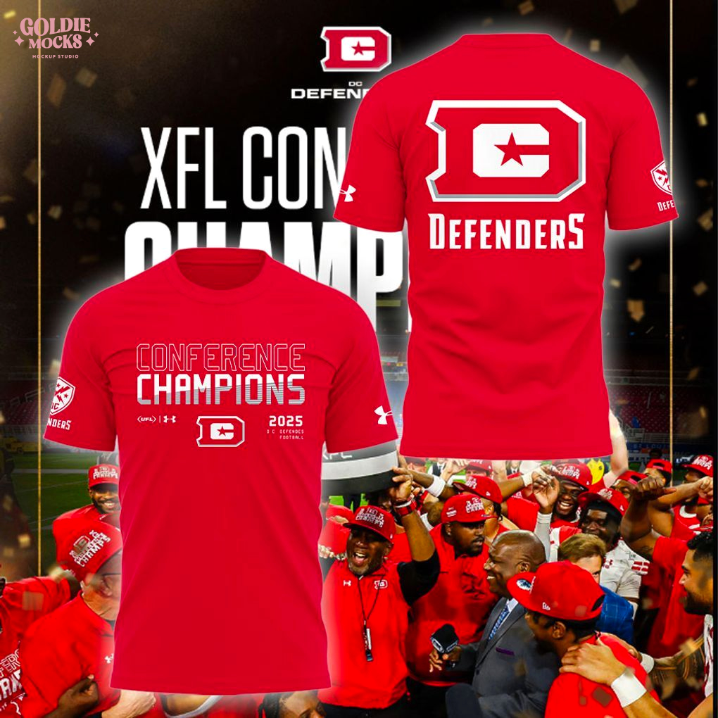 DC Defenders XFL Conference 2025 Champions White Red Shirt DC Defenders XFL Conference 2025 Champions White Red Shirt