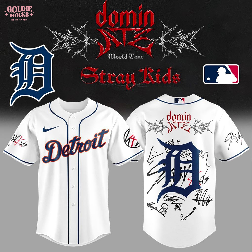Detroit Tigers x Stray Kids ATE Tour Signature All Team For Fans 2025 Jersey Detroit Tigers x Stray Kids ATE Tour Signature All Team For Fans 2025 Jersey