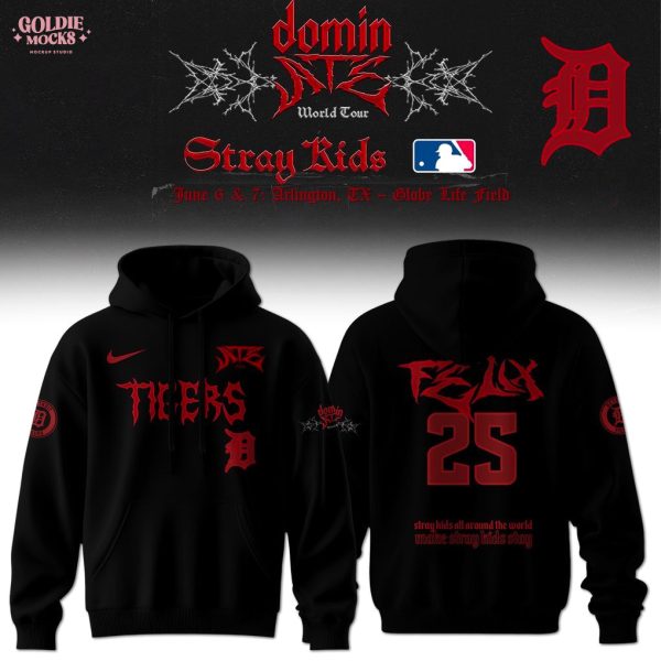 Detroit Tigers x Stray Kids Dominate World Tour 2025 All Team Hoodie