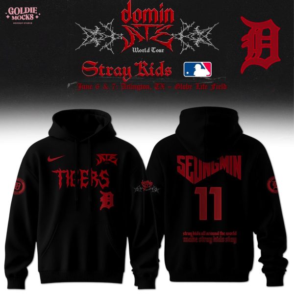 Detroit Tigers x Stray Kids Dominate World Tour 2025 All Team Hoodie