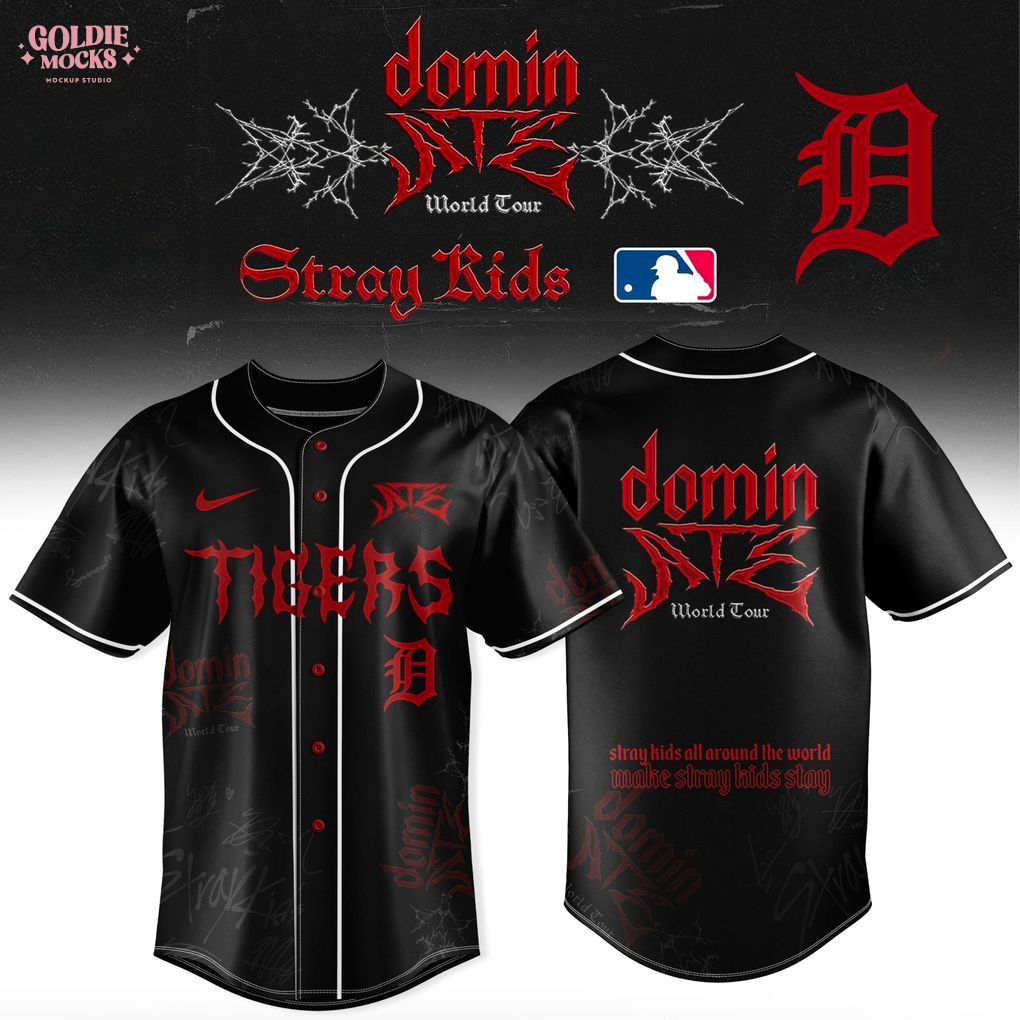 Detroit Tigers x Stray Kids Dominate World Tour 2025 All Team Jersey Detroit Tigers x Stray Kids Dominate World Tour 2025 All Team Jersey