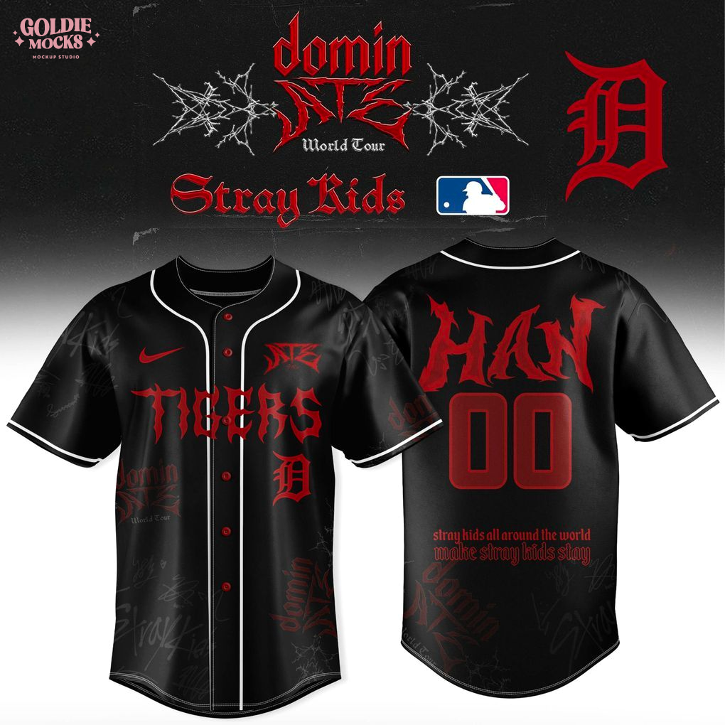 Detroit Tigers x Stray Kids Dominate World Tour 2025 All Team Jersey Detroit Tigers x Stray Kids Dominate World Tour 2025 All Team Jersey