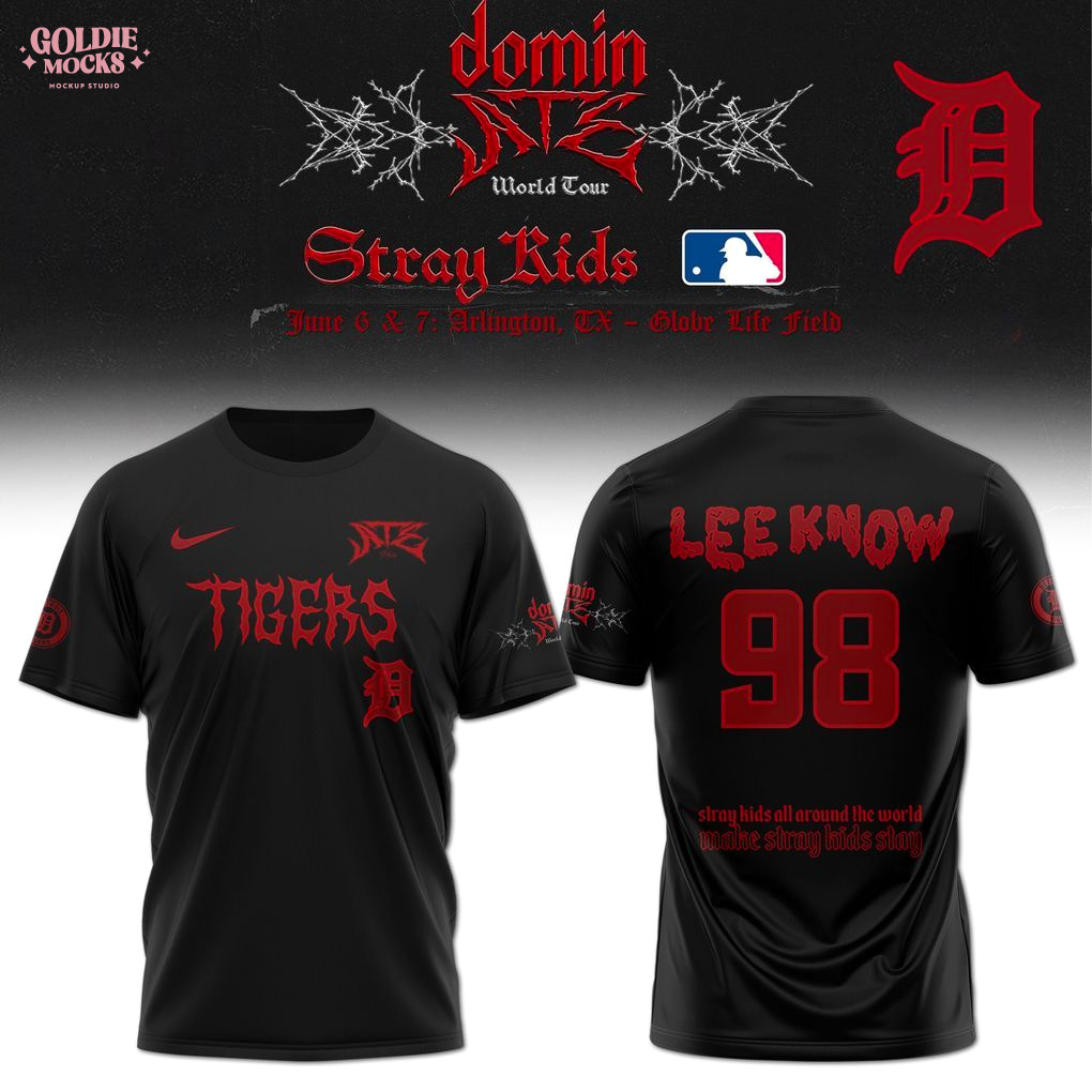 Detroit Tigers x Stray Kids Dominate World Tour 2025 All Team T-Shirt Detroit Tigers x Stray Kids Dominate World Tour 2025 All Team T-Shirt