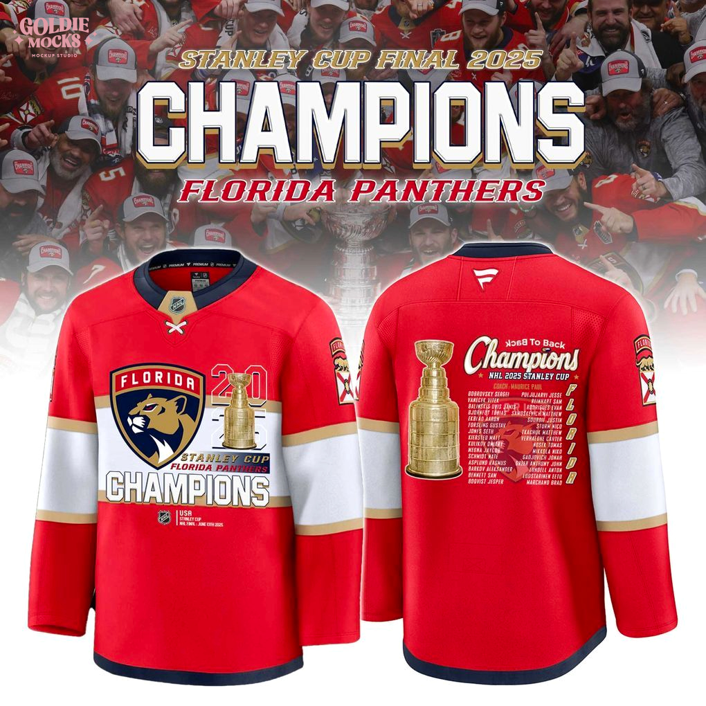 Florida Panthers 2025 Stanley Cup Finals Hockey League Back-To-Back Jersey Florida Panthers 2025 Stanley Cup Finals Hockey League Back-To-Back Jersey