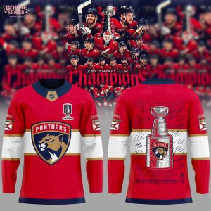 Florida Panthers Back to Back 2025 Stanley Cup Champions Limited Edition Hockey Jersey