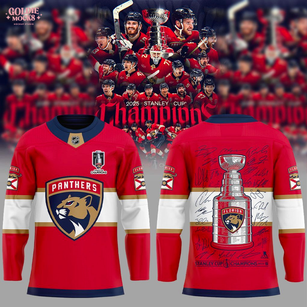 Florida Panthers Back to Back 2025 Stanley Cup Champions Limited Edition Hockey Jersey Florida Panthers Back to Back 2025 Stanley Cup Champions Limited Edition Hockey Jersey