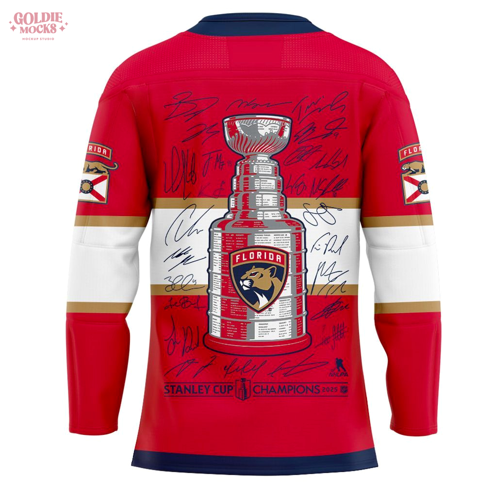 Florida Panthers Back to Back 2025 Stanley Cup Champions Limited Edition Hockey Jersey Florida Panthers Back to Back 2025 Stanley Cup Champions Limited Edition Hockey Jersey