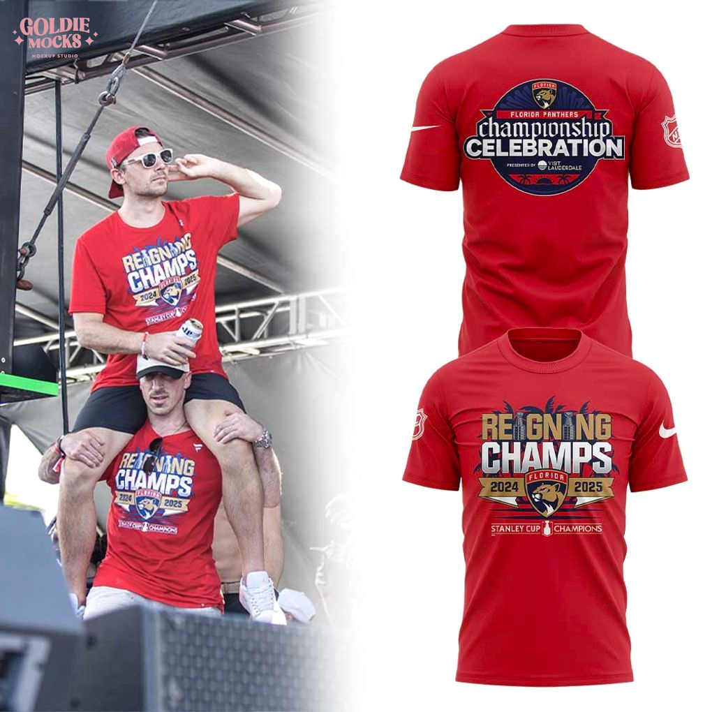 Florida Panthers Fanatics Back-To-Back Stanley Cup Champions T-Shirt Florida Panthers Fanatics Back-To-Back Stanley Cup Champions T-Shirt