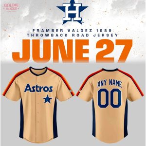 Framber Valdez 1989 Throwback Road Houston Astros 2025 Jersey
