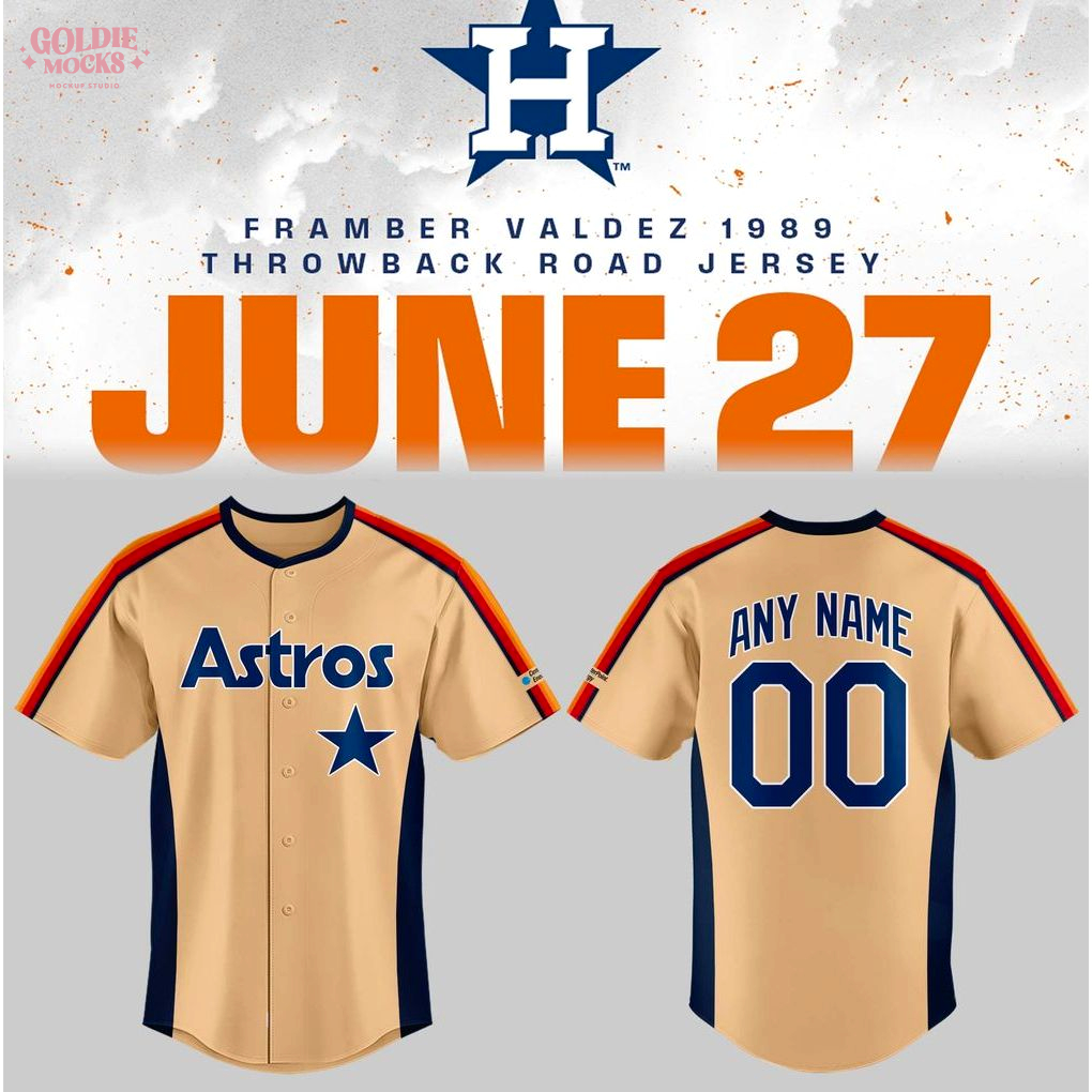 Framber Valdez 1989 Throwback Road Houston Astros 2025 Jersey Framber Valdez 1989 Throwback Road Houston Astros 2025 Jersey