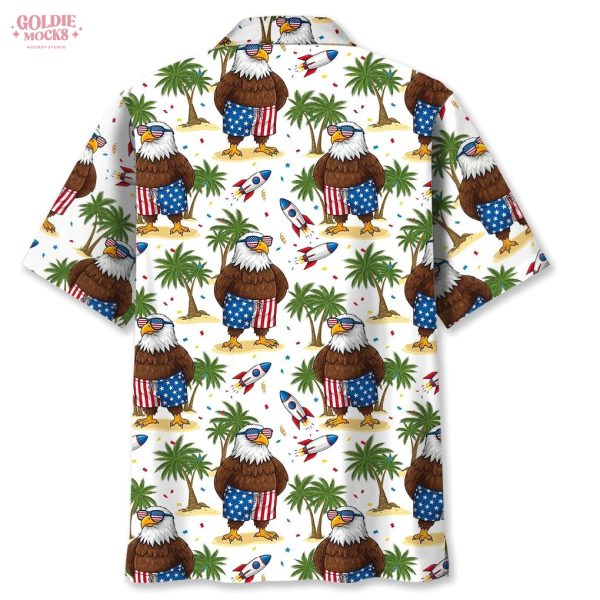 Funny Eagle Independence Day 2025 Beach Hawaiian Shirt