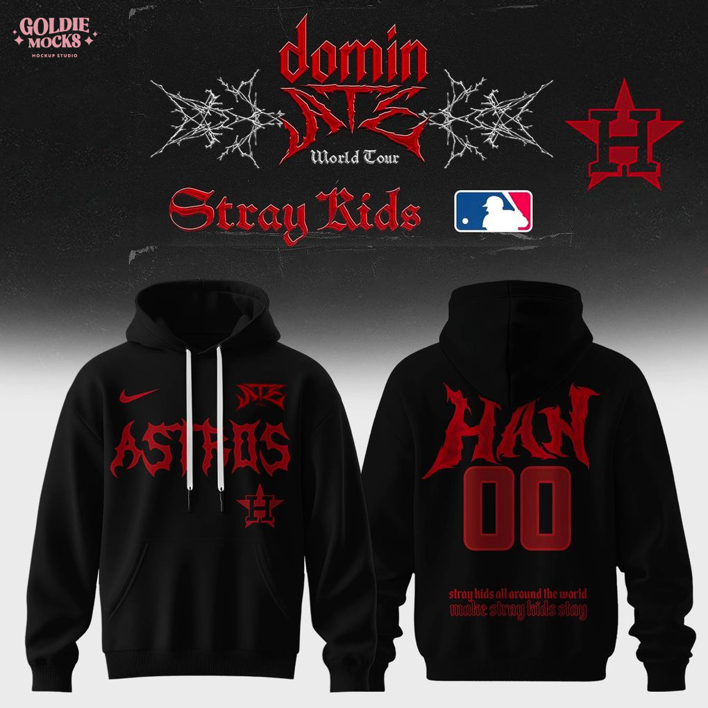 Houston Astros x Stray Kids Dominate World Tour 2025 All Team Hoodie Houston Astros x Stray Kids Dominate World Tour 2025 All Team Hoodie