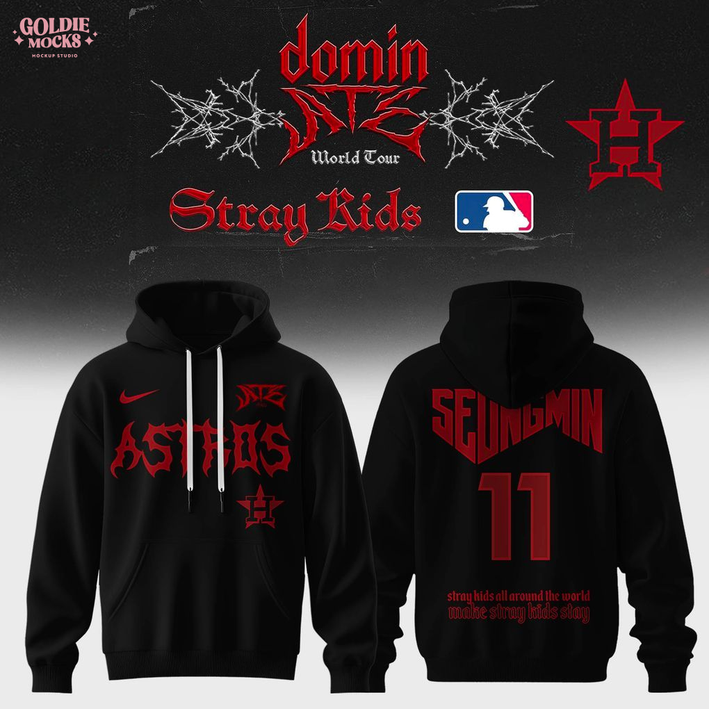Houston Astros x Stray Kids Dominate World Tour 2025 All Team Hoodie Houston Astros x Stray Kids Dominate World Tour 2025 All Team Hoodie