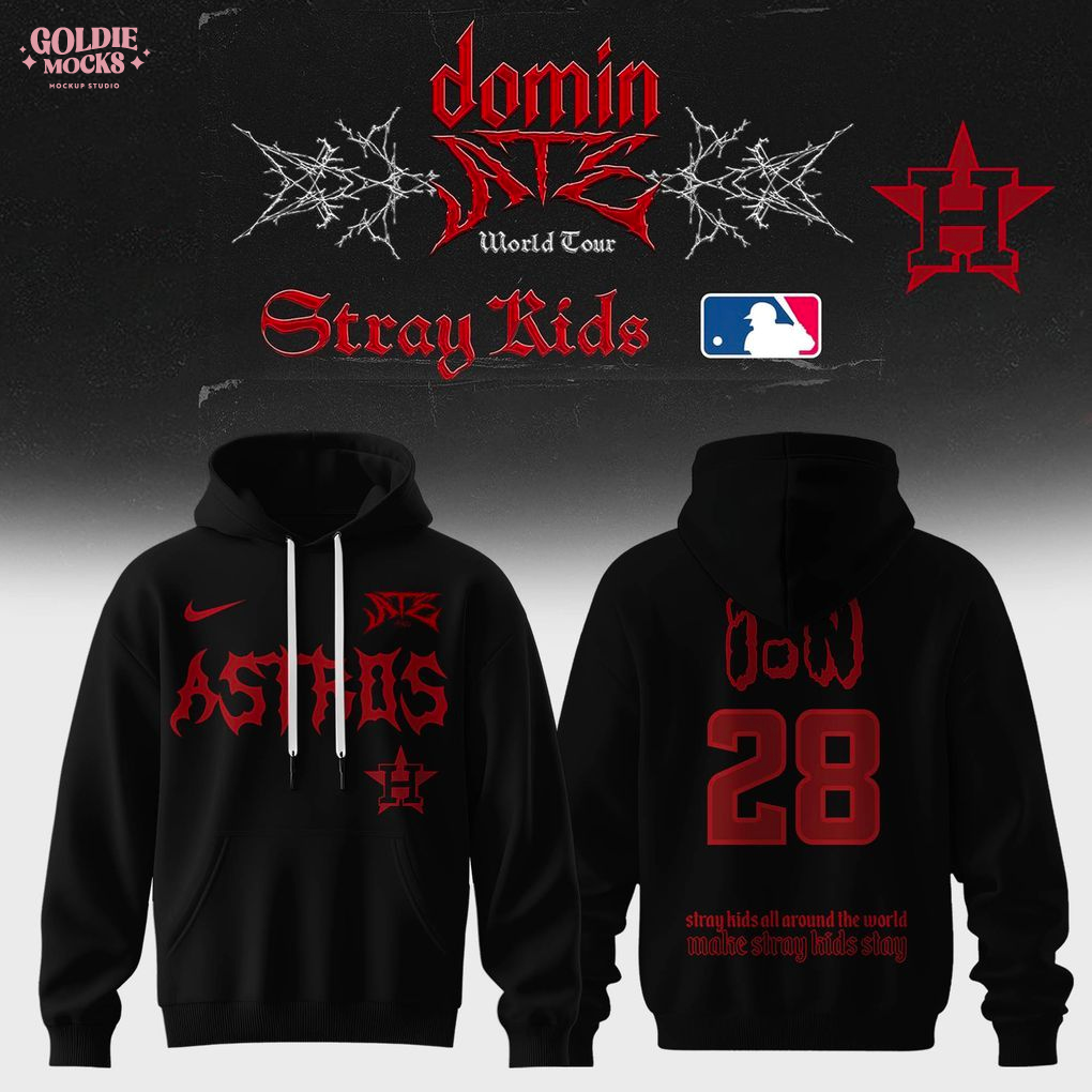 Houston Astros x Stray Kids Dominate World Tour 2025 All Team Hoodie Houston Astros x Stray Kids Dominate World Tour 2025 All Team Hoodie