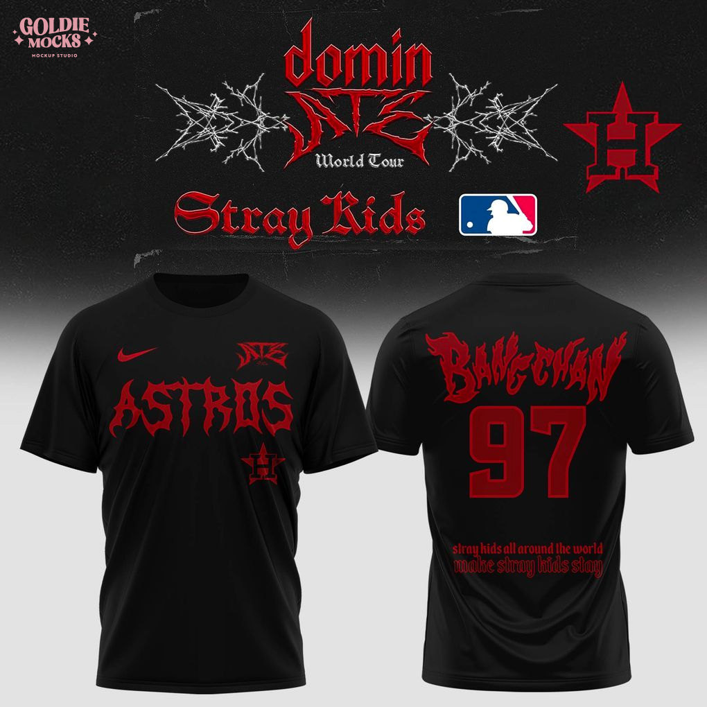 Houston Astros x Stray Kids Dominate World Tour 2025 All Team T-Shirt Houston Astros x Stray Kids Dominate World Tour 2025 All Team T-Shirt