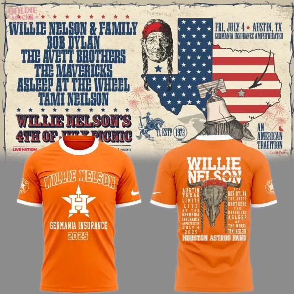 Houston Astros x Willie Nelson’s Tour 2025 T-Shirt